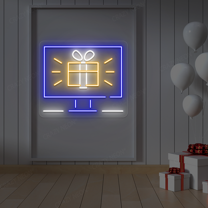 Virtual Gift On Screen Neon Sign | Orange