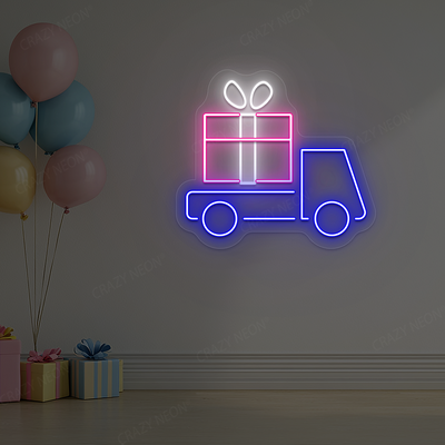Gift Delivery Truck Neon Sign | Pink
