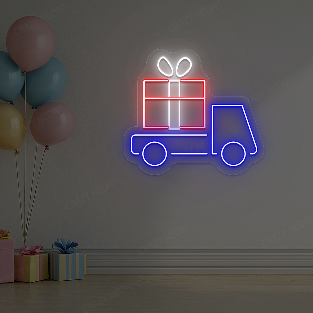 Gift Delivery Truck Neon Sign | Red