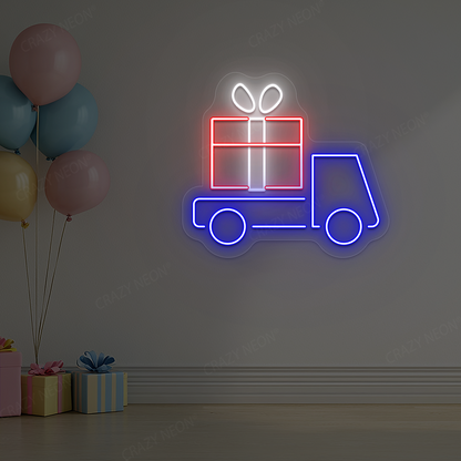 Gift Delivery Truck Neon Sign | Red