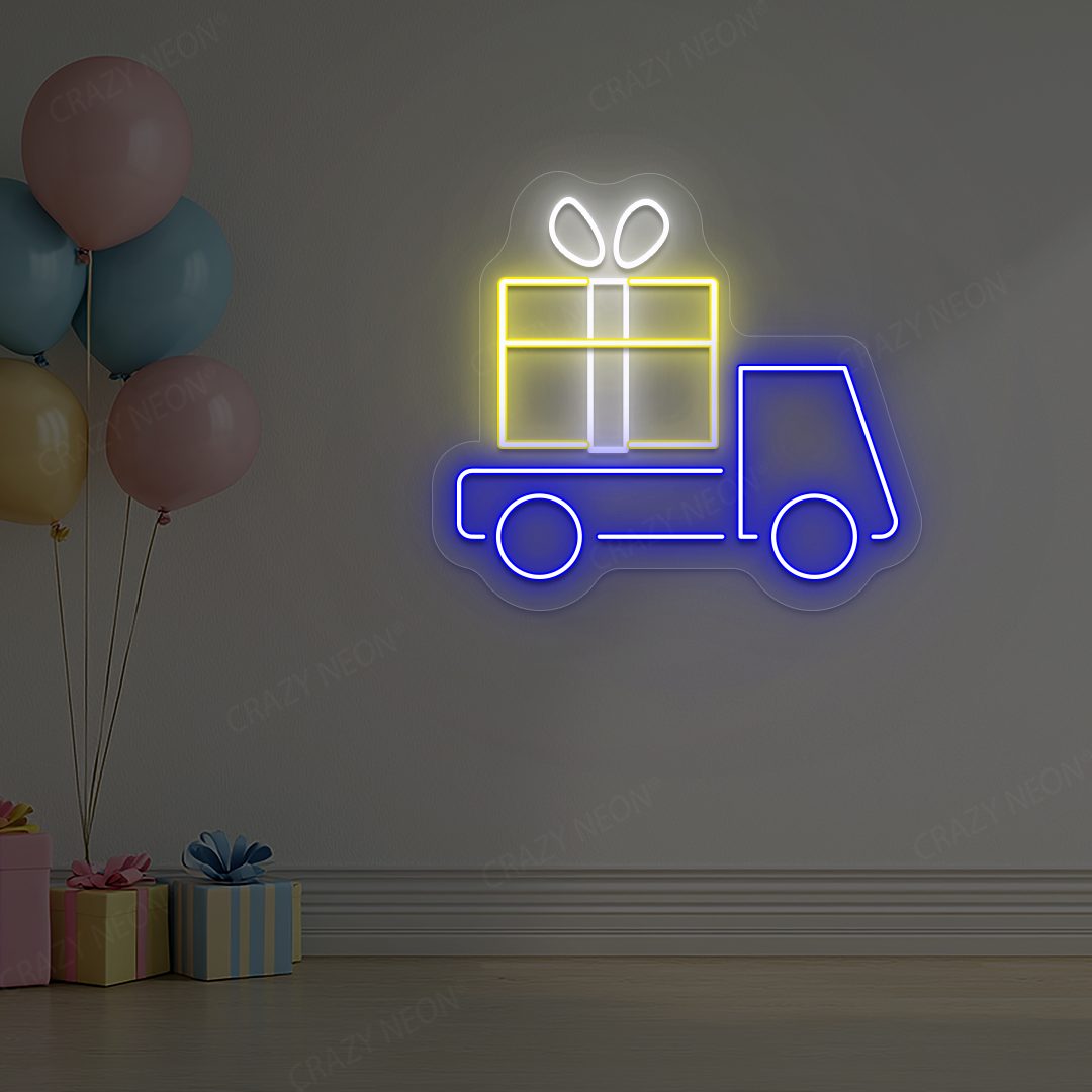 Gift Delivery Truck Neon Sign | Yellow