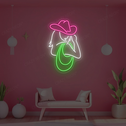 Lasso Cowgirl Neon Sign | Green