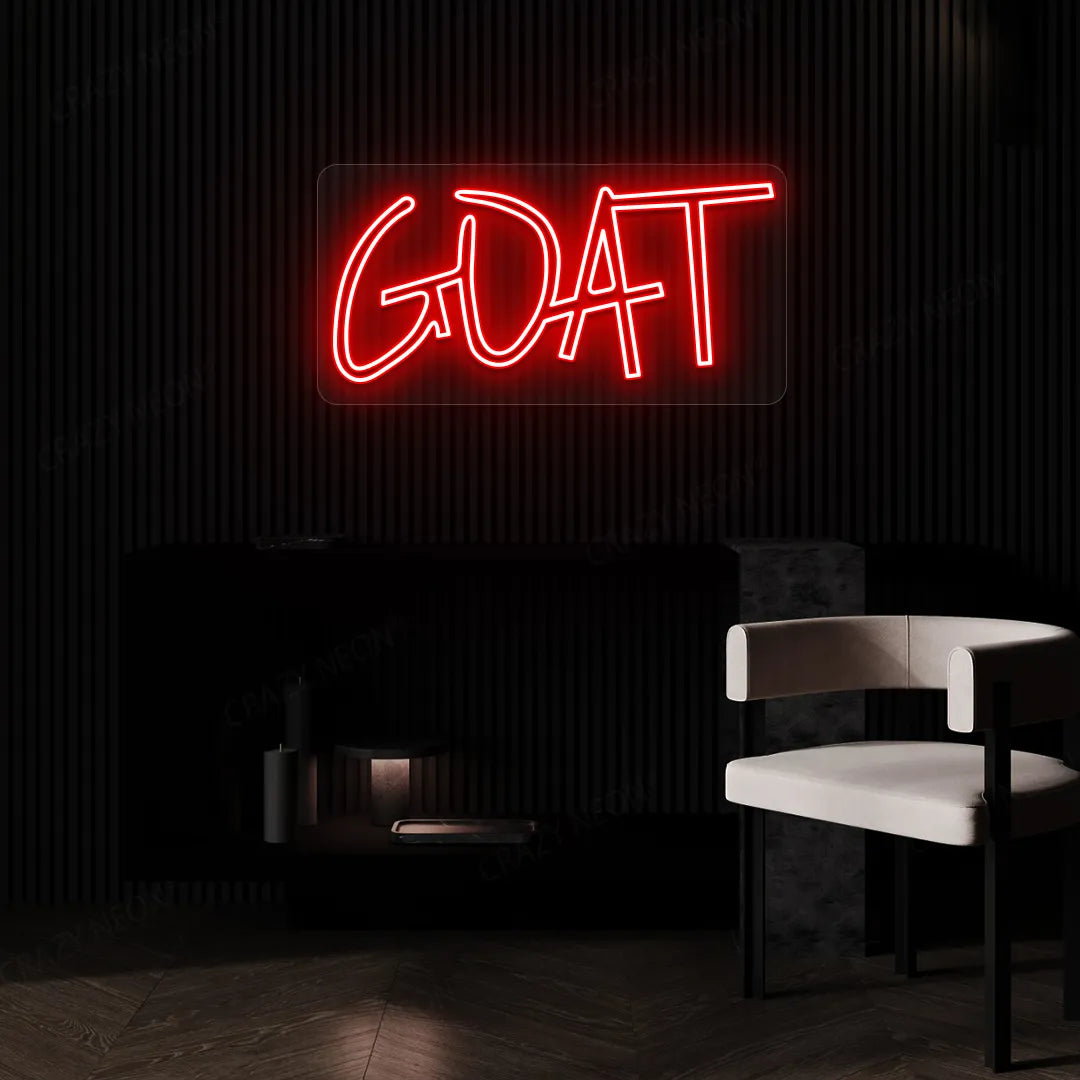 GOAT (Greatest of All Time) Neon Sign | Red