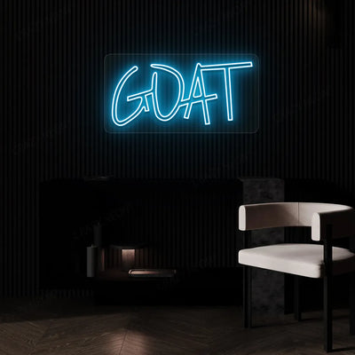 GOAT (Greatest of All Time) Neon Sign | Iceblue