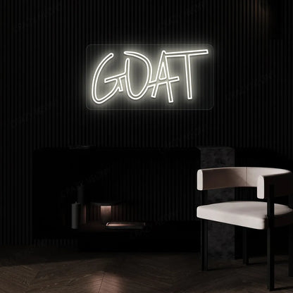 GOAT (Greatest of All Time) Neon Sign | Warmwhite