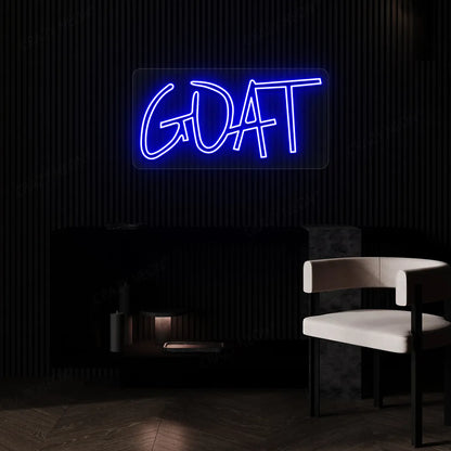 GOAT (Greatest of All Time) Neon Sign| blue