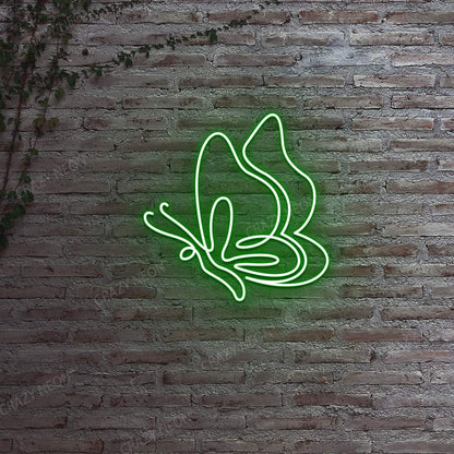 Elegant Butterfly Neon Sign | Green