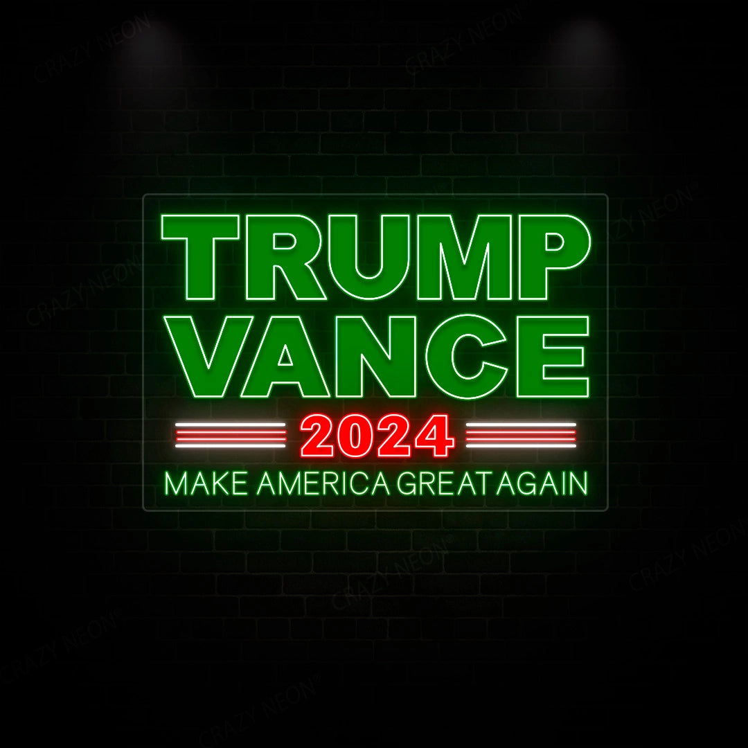 Trump Vance Political Neon Sign | Green 