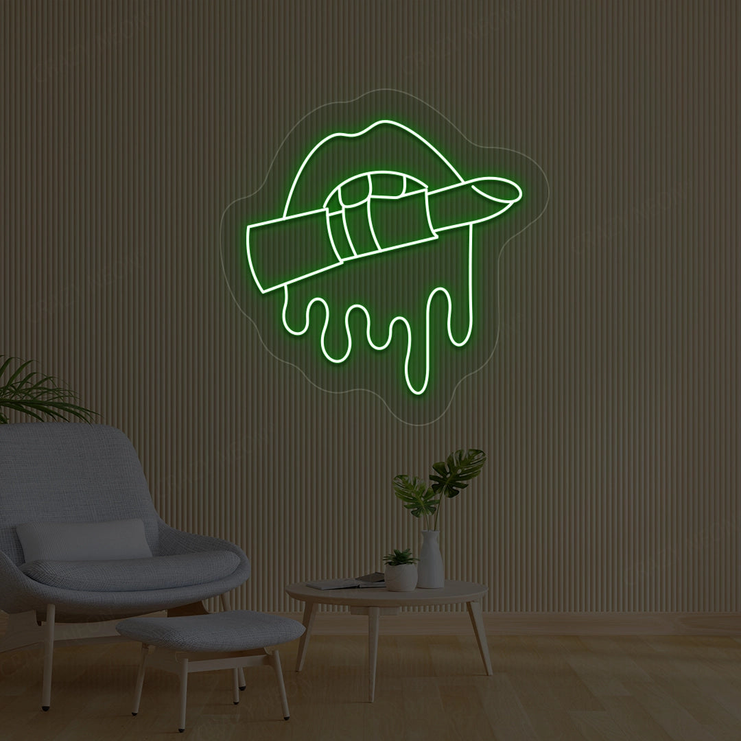 Lipstick Makeup Artist Neon Sign | Green