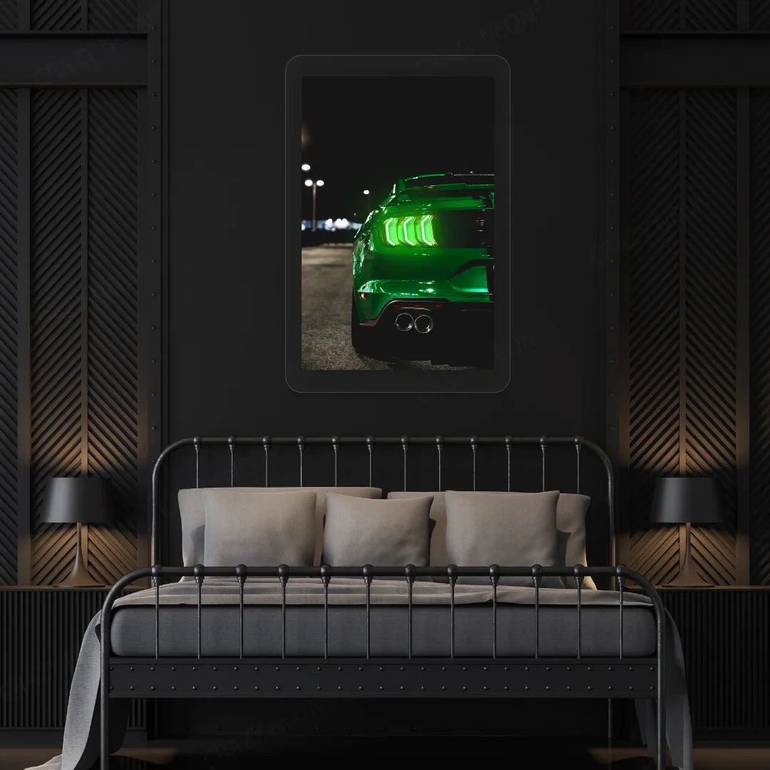 Green Mustang Backlight Neon Artwork | Green