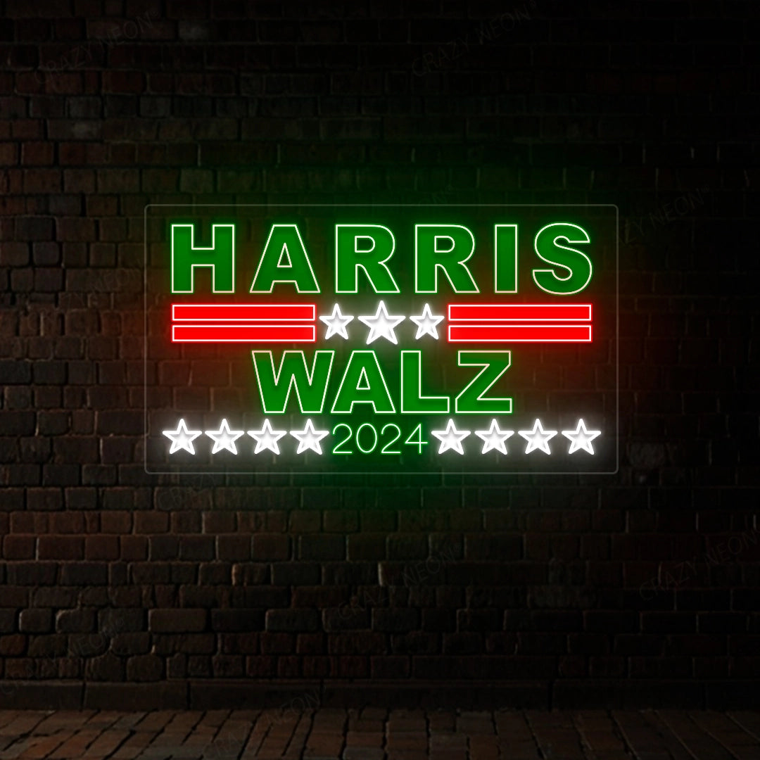 Harris Walz 2024 Political Neon Sign