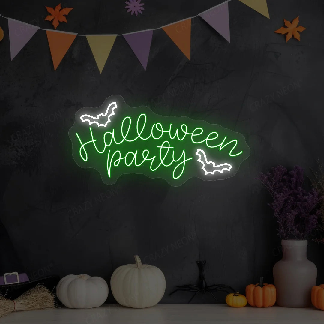 Halloween Party Neon Sign | Green