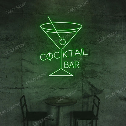 Cocktail Bar Neon Sign | Green