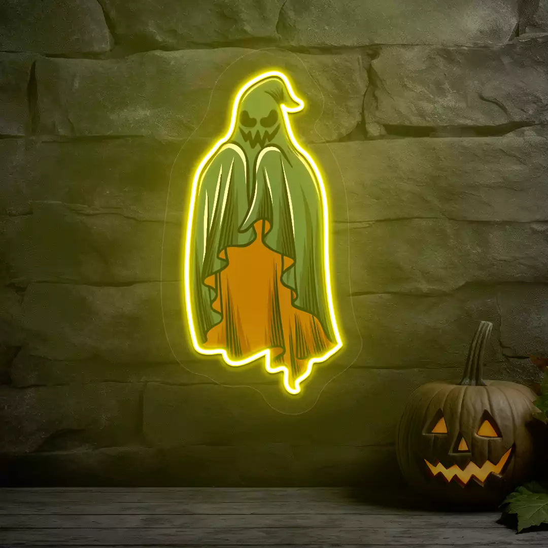 Sinister Green Ghost Neon Artwork | Yellow