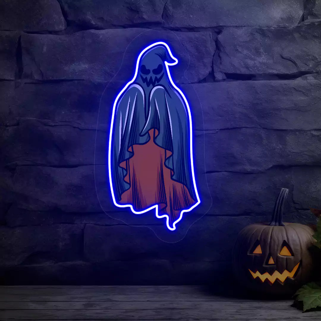 Sinister Green Ghost Neon Artwork | Blue