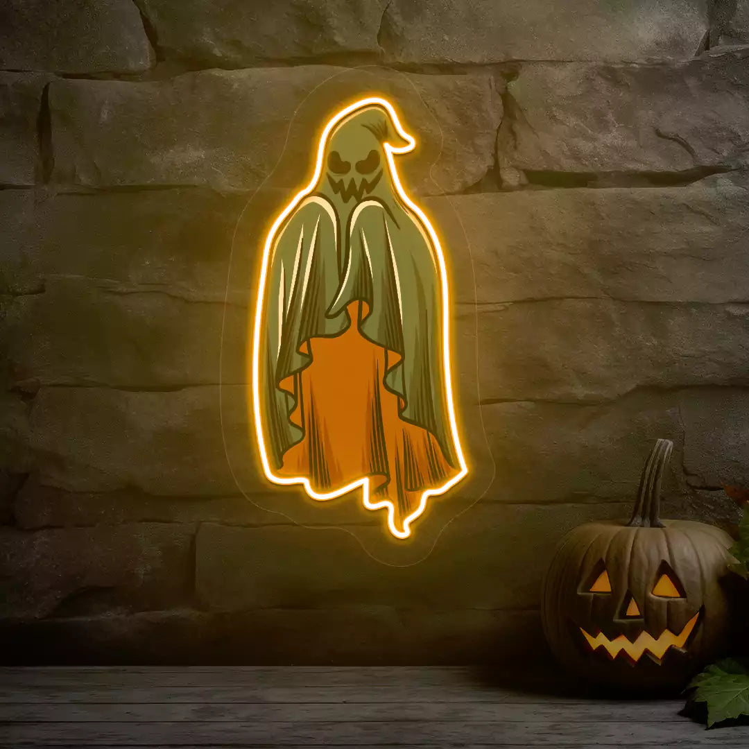 Sinister Green Ghost Neon Artwork | Orange