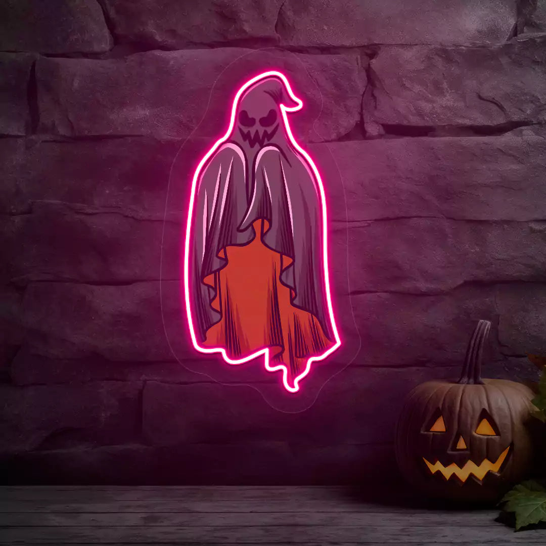 Sinister Green Ghost Neon Artwork | Pink