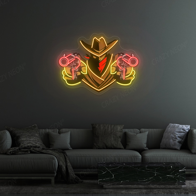 Gunslinger Cowboy Neon Sign | Red