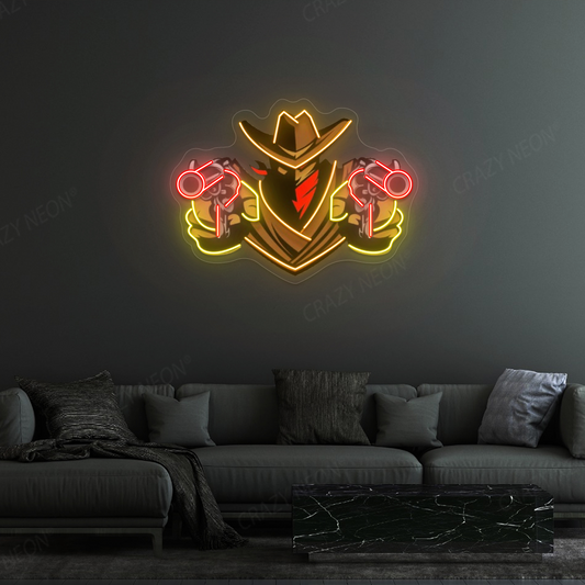 Gunslinger Cowboy Neon Sign | Red
