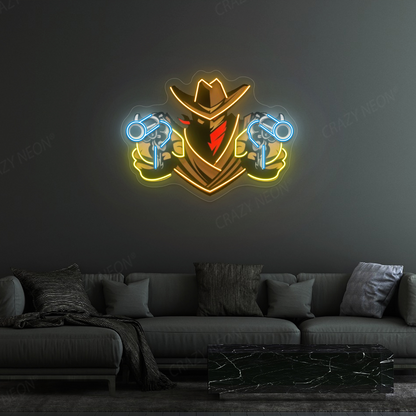 Gunslinger Cowboy Neon Sign | Iceblue