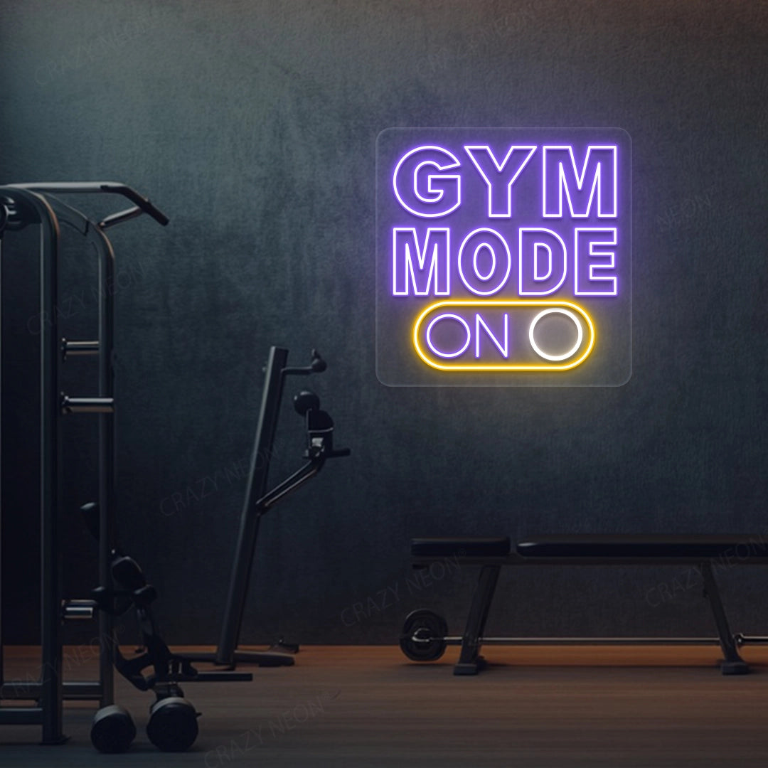 Gym Mode On Neon Sign | Purple