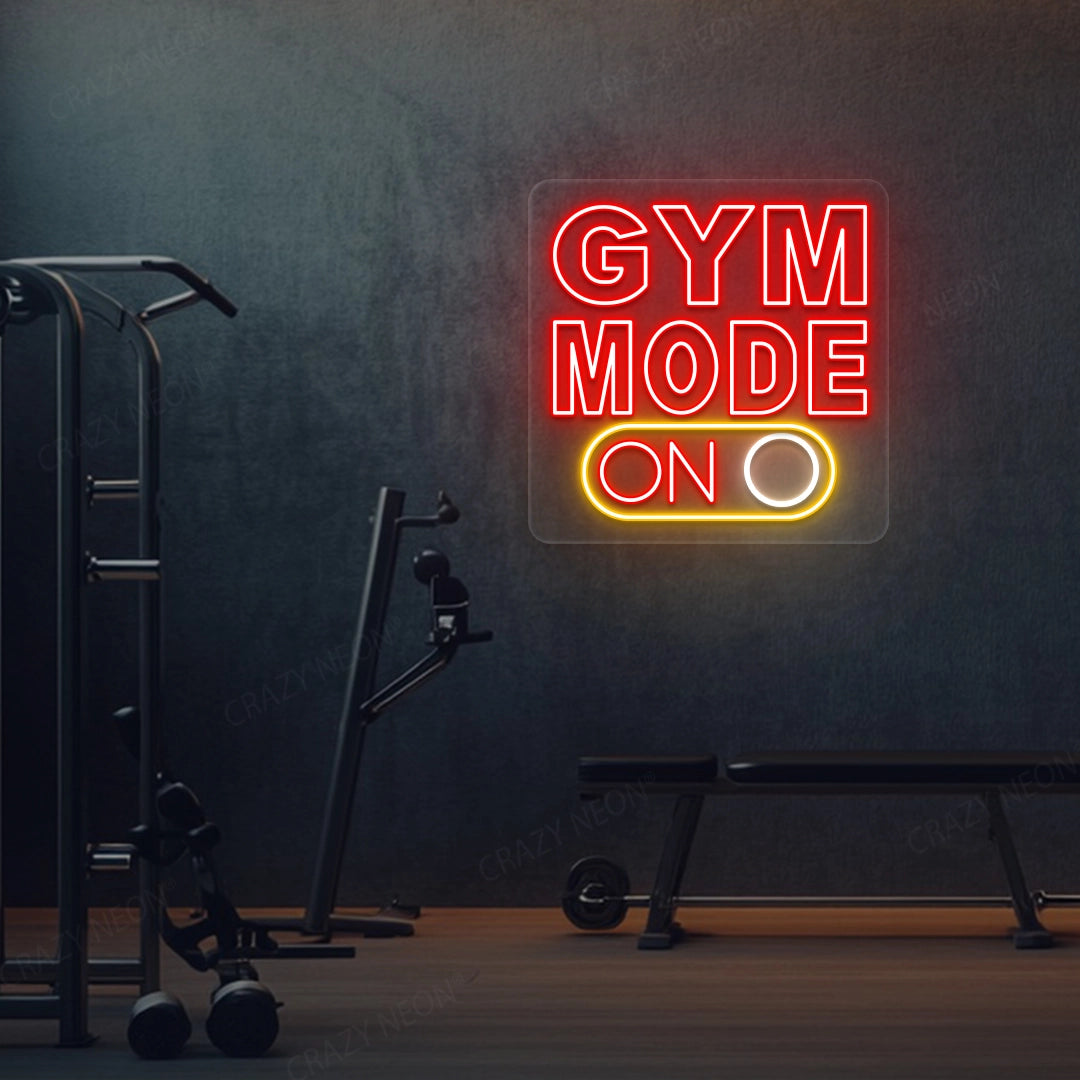 Gym Mode On Neon Sign | Red