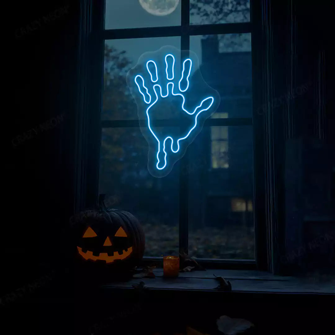 Bloody Handprint Neon Sign | Iceblue