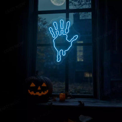 Bloody Handprint Neon Sign | Iceblue