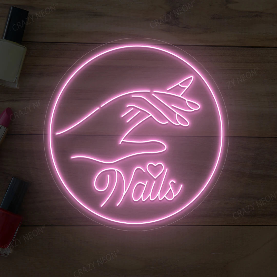 Hands with Nails Neon Sign | Pink