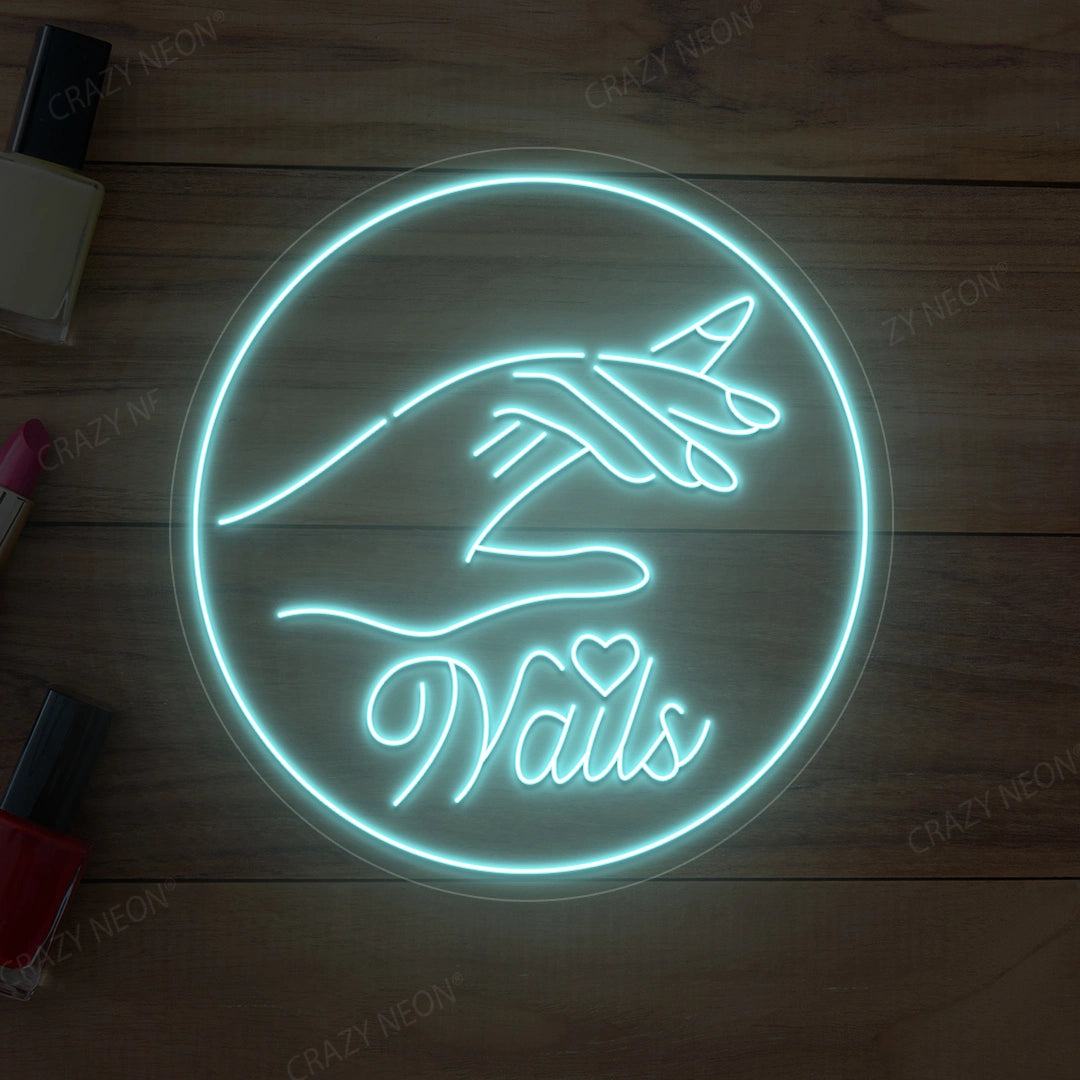 Hands with Nails Neon Sign | Iceblue