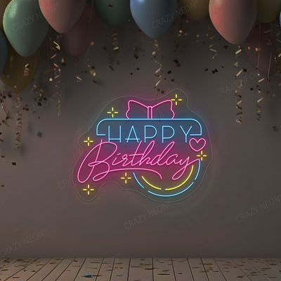 Birthday Gift Glow Neon Sign | Pink