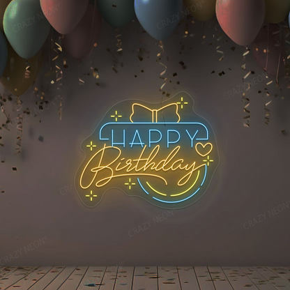 Birthday Gift Glow Neon Sign | Orange