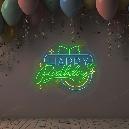 Birthday Gift Glow Neon Sign | Green