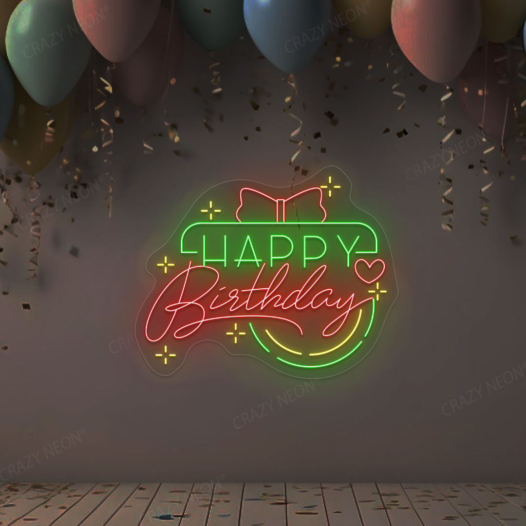 Birthday Gift Glow Neon Sign | Red