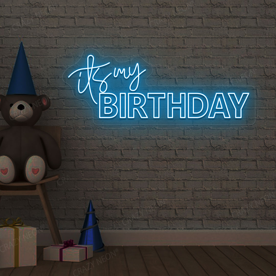 It's My Birthday Neon Light - Birthday Party Wall Art | Iceblue
