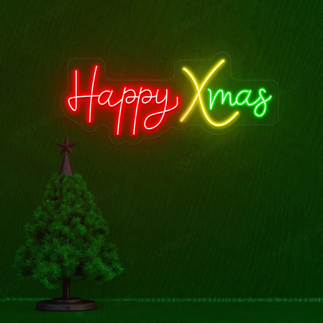 Happy Xmas Neon Sign | Green