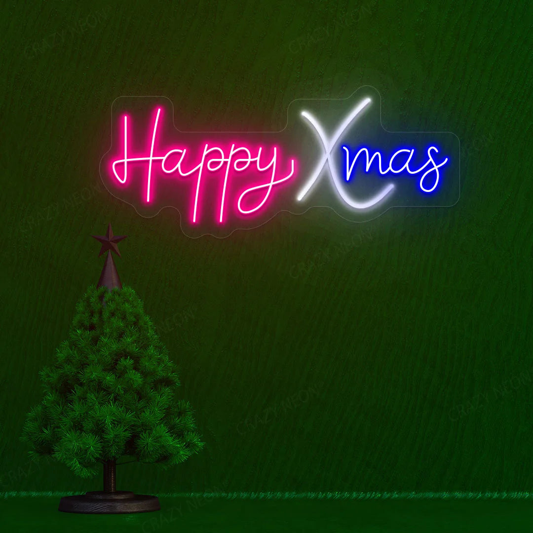 Happy Xmas Neon Sign | Pink