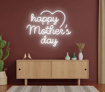 Happy Mother's Day Neon Sign | White 
