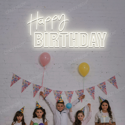 Happy Birthday Neon Light - Celebration Wall Decor | Warmwhite