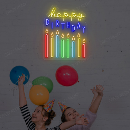 Birthday Candles Neon Sign | Blue
