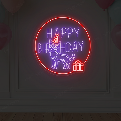Dog Birthday Neon Sign | Purple