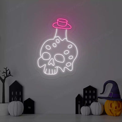 Potion Skull Neon Sign | White