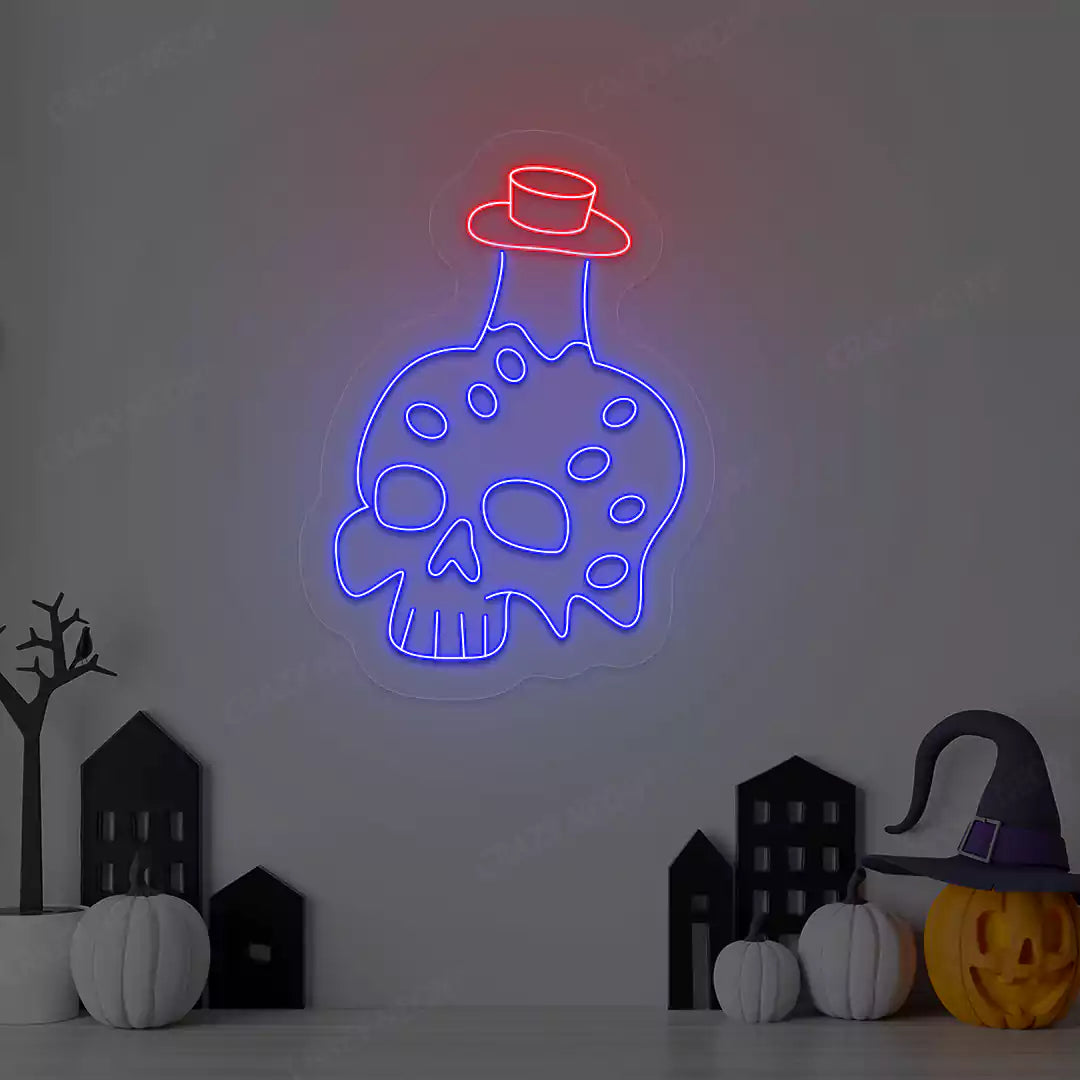 Potion Skull Neon Sign | Blue