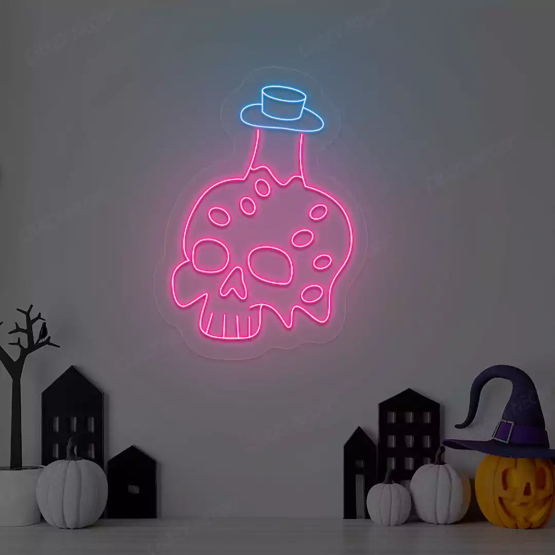 Potion Skull Neon Sign | Pink