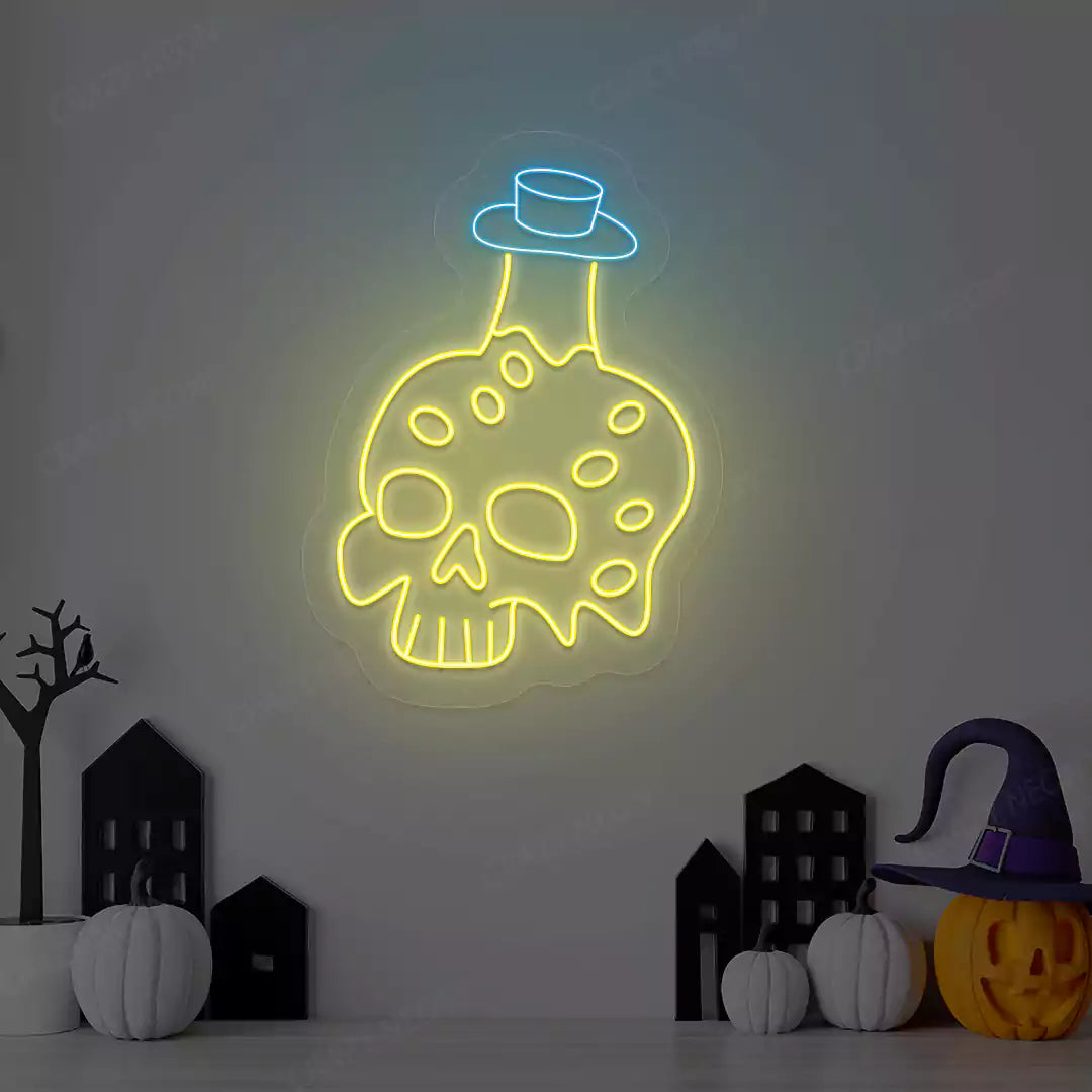 Potion Skull Neon Sign | Yellow