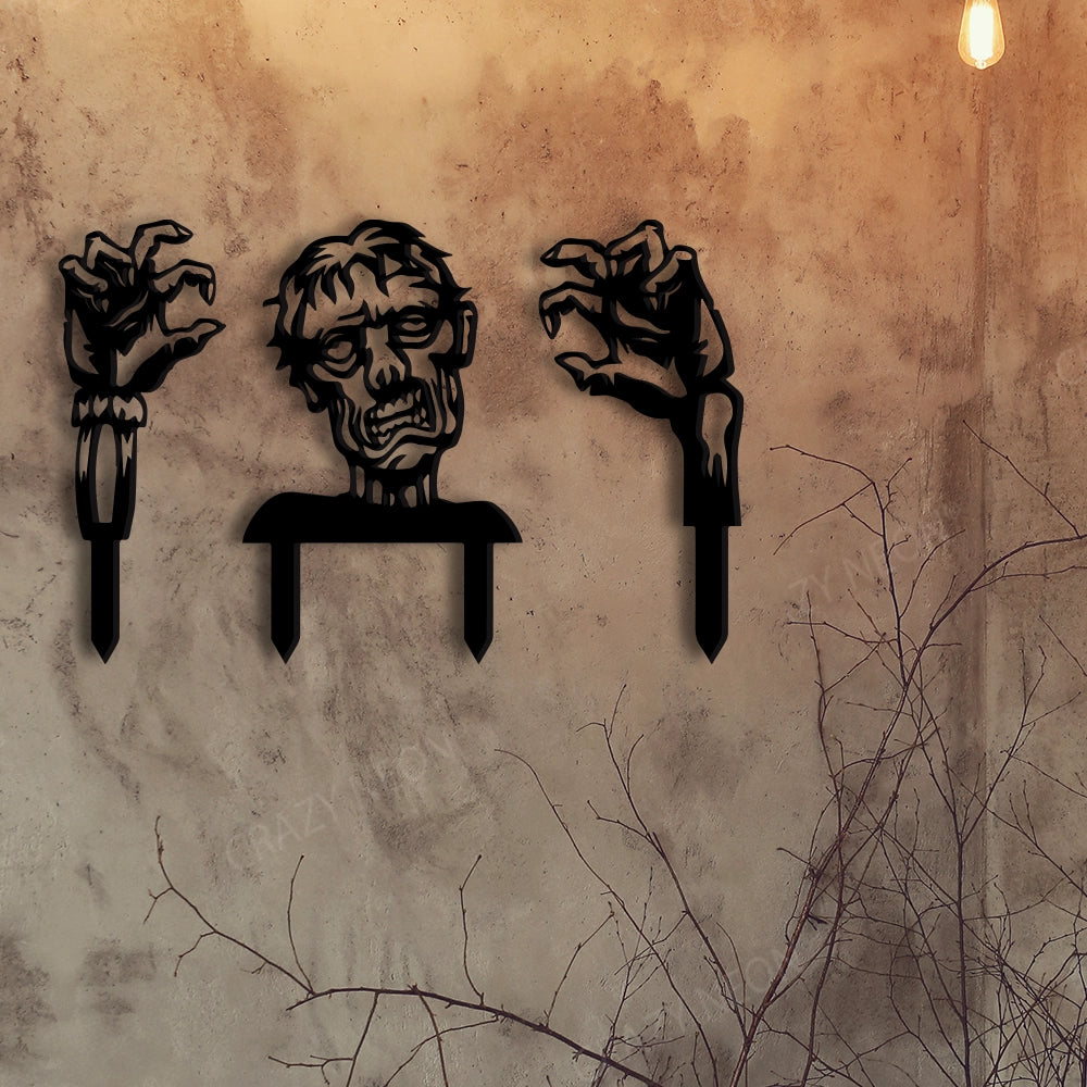 Zombie Metal Wall Art Sign