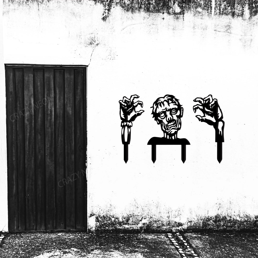 Zombie Metal Wall Art Sign