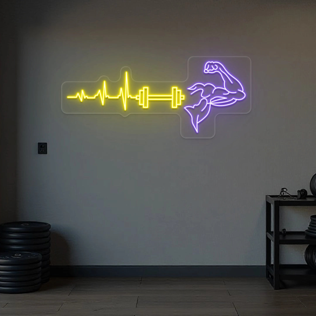 Heartbeat And Muscle Neon Sign