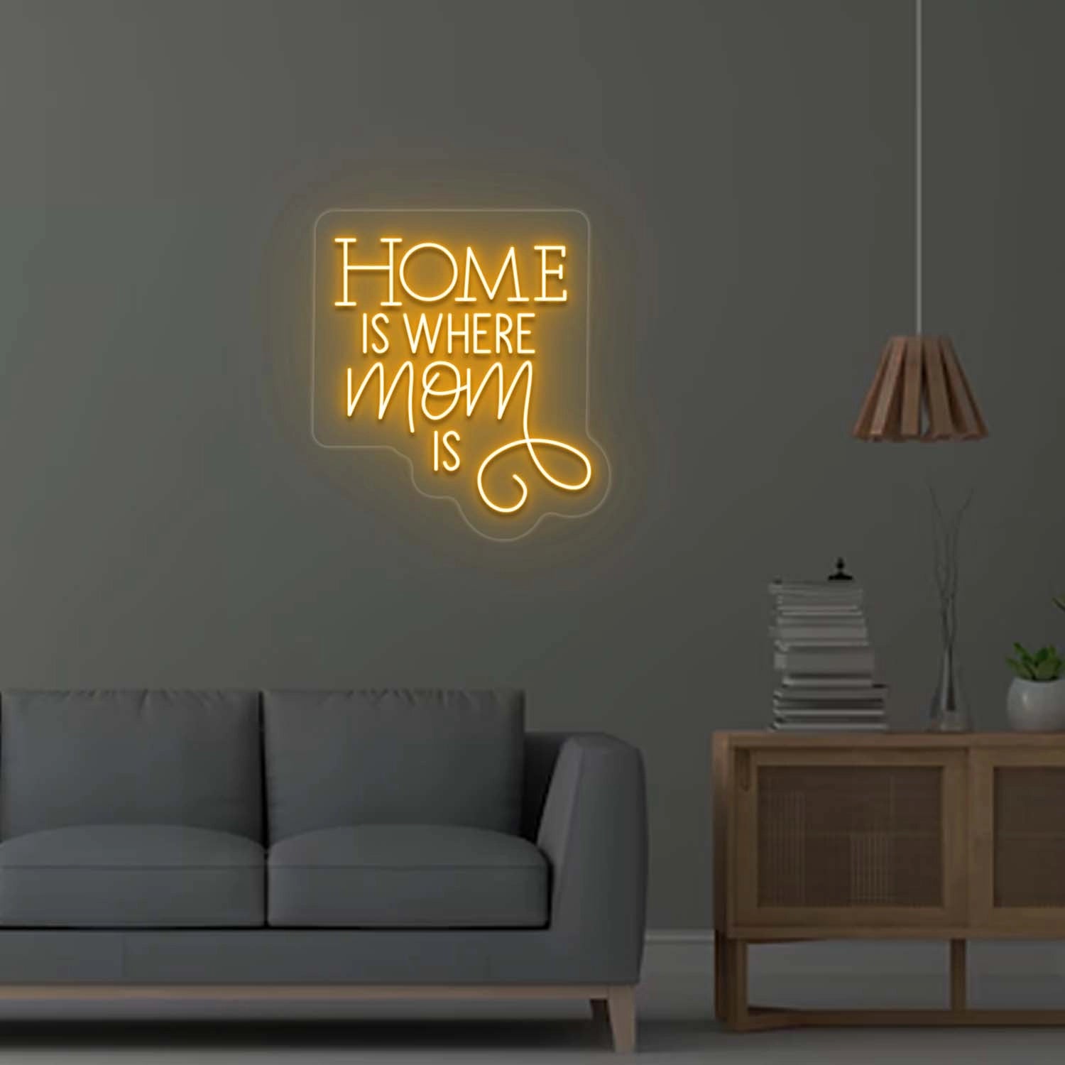 Home is where Mom is Neon Sign | Orange 