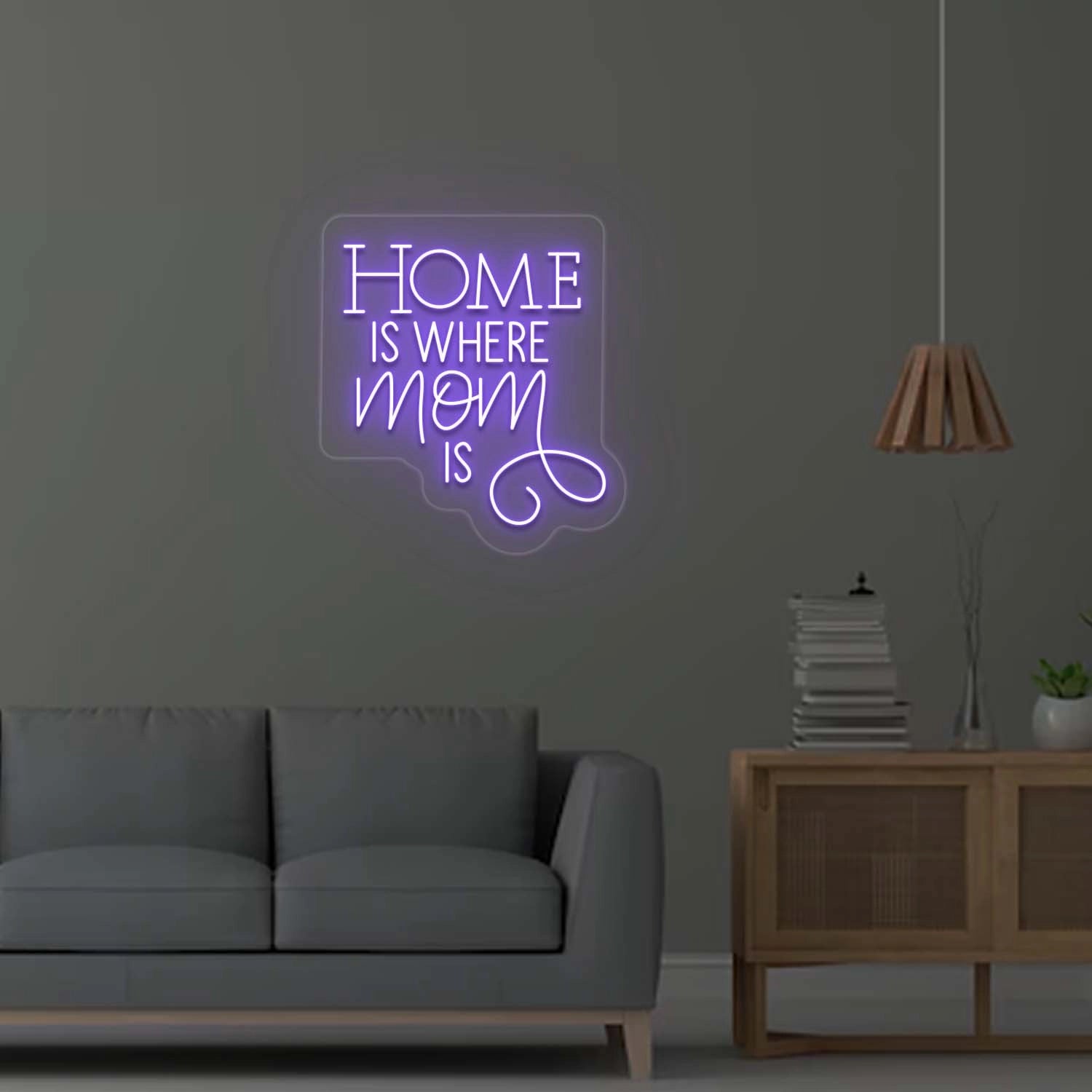 Home is where Mom is Neon Sign | Purple 